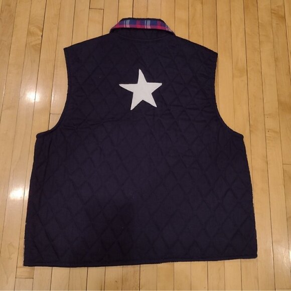 Dont Mess With Texas Vest Womens Medium Quilted Patriotic Vest Stars Stripes - Picture 3 of 8